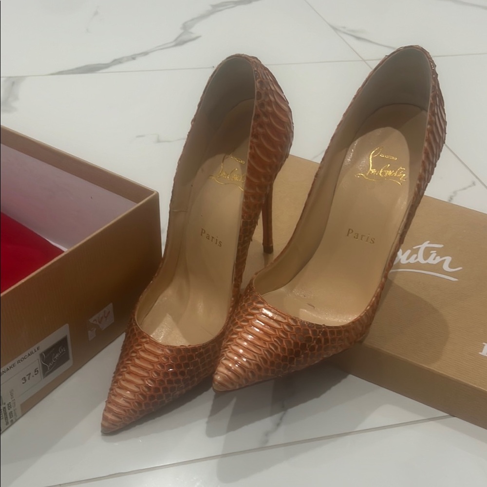 Christian Louboutin Tan Stiletto Heels